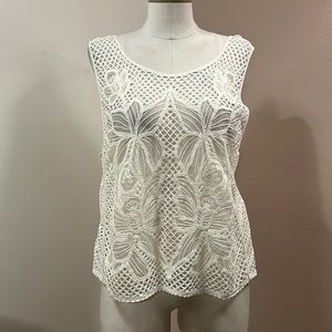 MISS KELLY WOMENS TOP SHIRT SLEEVELESS UNLINED SIZE M- like new